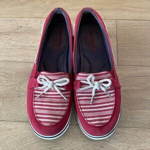 Grasshoppers - Red and white striped shoes